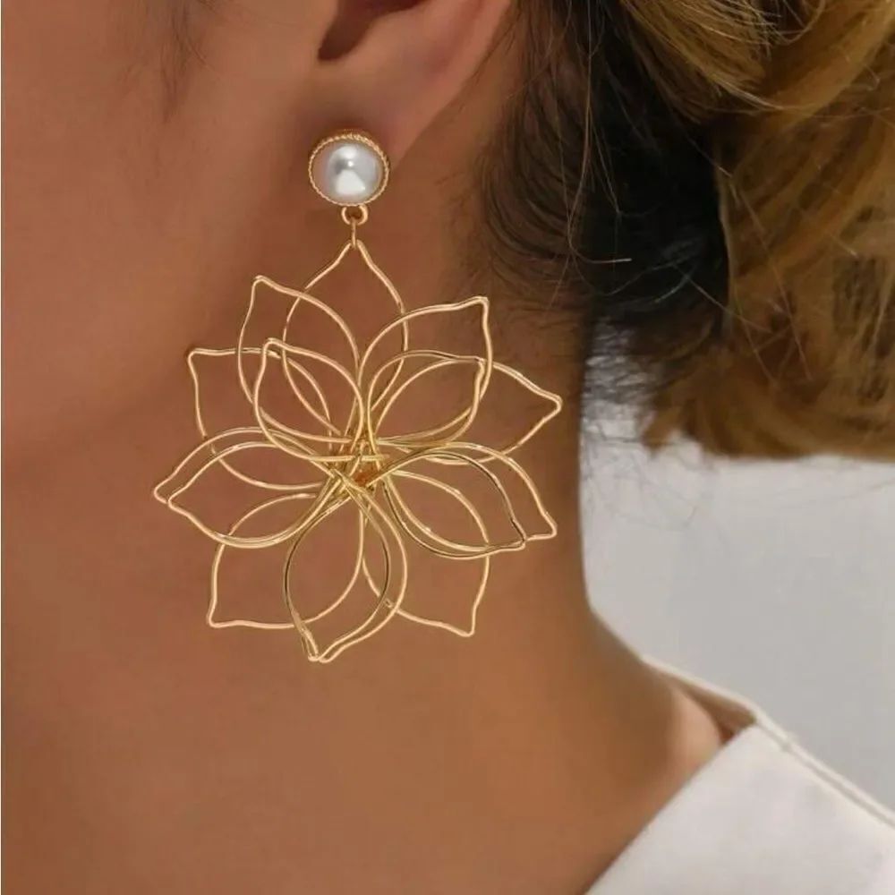 Bohemian flower drop earrings A759